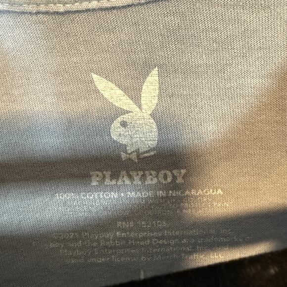 Playboy Shirt Mens Large Blue Tie Dye Center Logo Bunny Casual Tshirt Retro - Picture 5 of 10